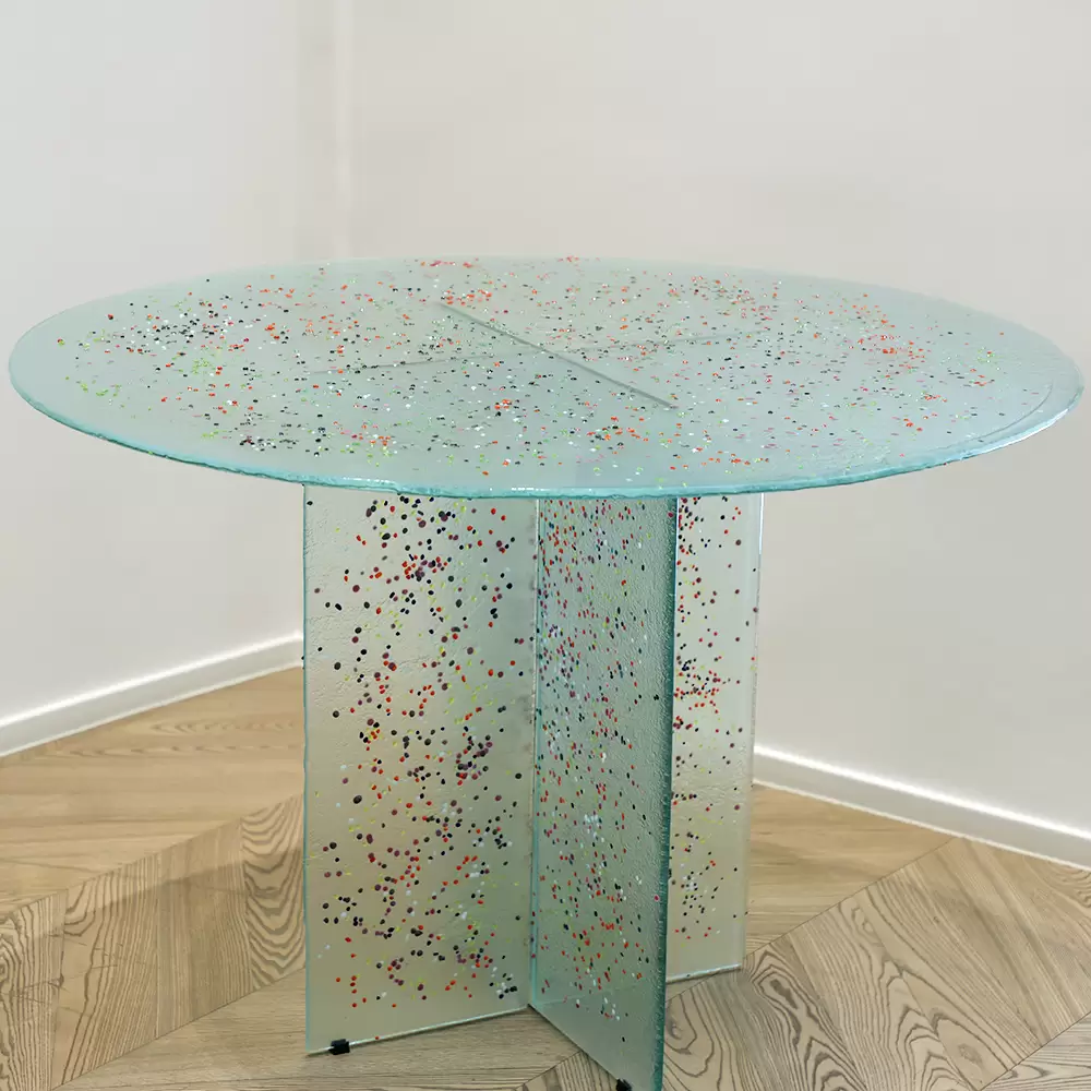 TABLE CONFETTI FUSED GLASS